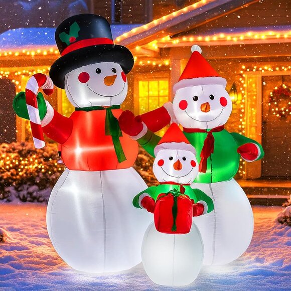 🆕6FT Christmas Inflatable Snowman Family Navidad Blow Up Outdoor Decoration - Picture 2 of 8